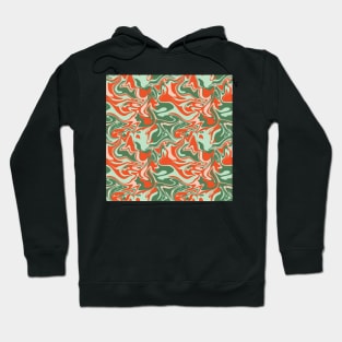 Psychadelic marble pattern design with strawberry colors Hoodie